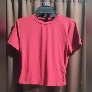 SHEIN Berry Red Crop Top